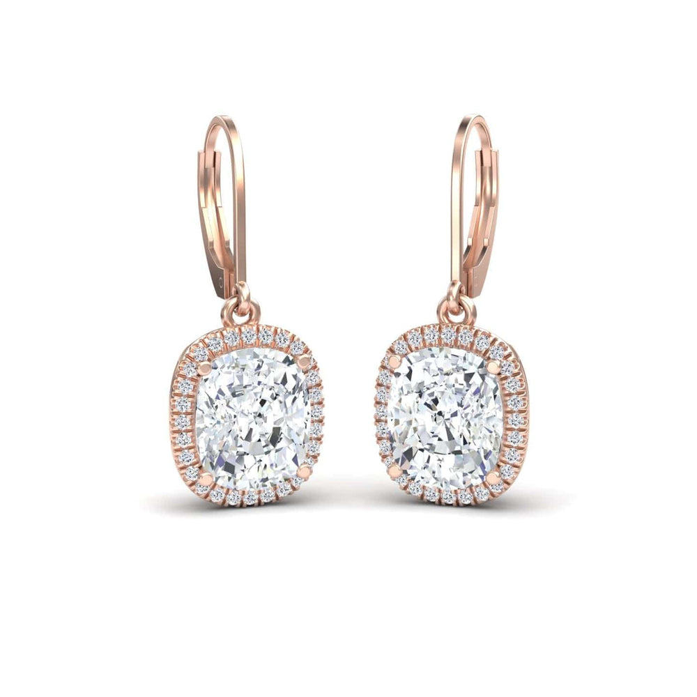 Moissanite & Diamond Dangle Earrings - Shereen