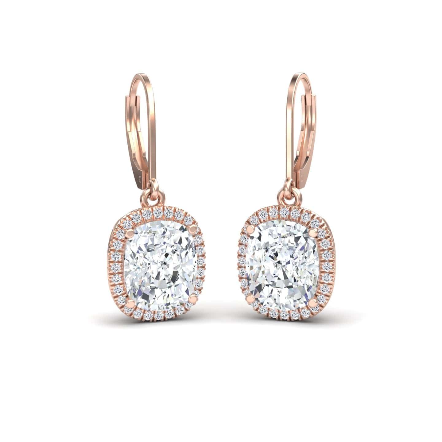 Moissanite & Diamond Dangle Earrings - Shereen