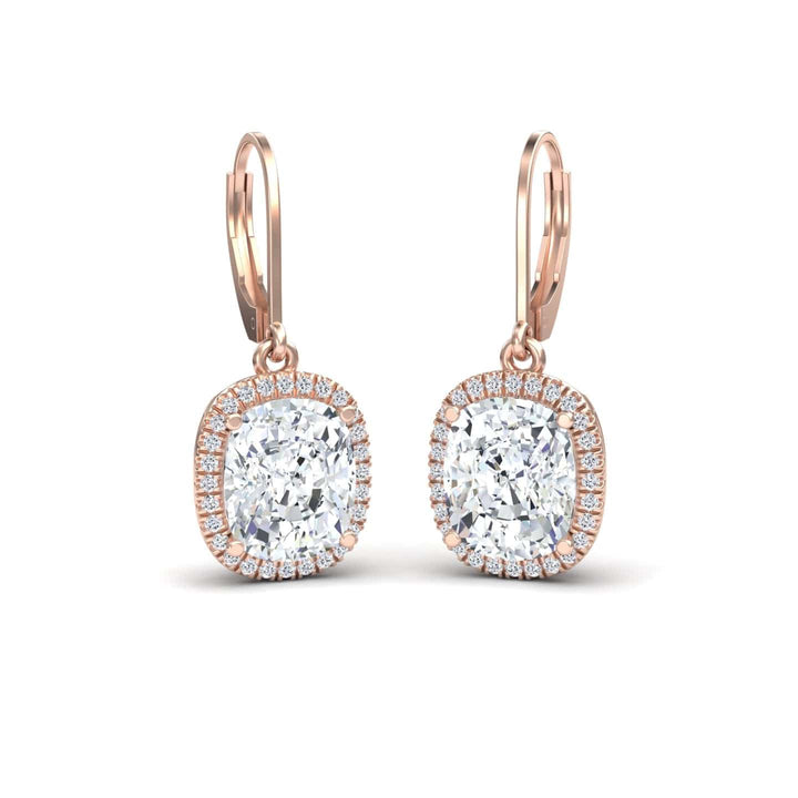 Moissanite & Diamond Dangle Earrings - Shereen