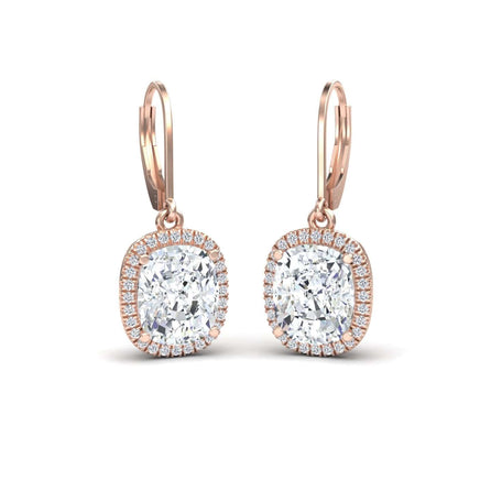 Moissanite & Diamond Dangle Earrings - Shereen