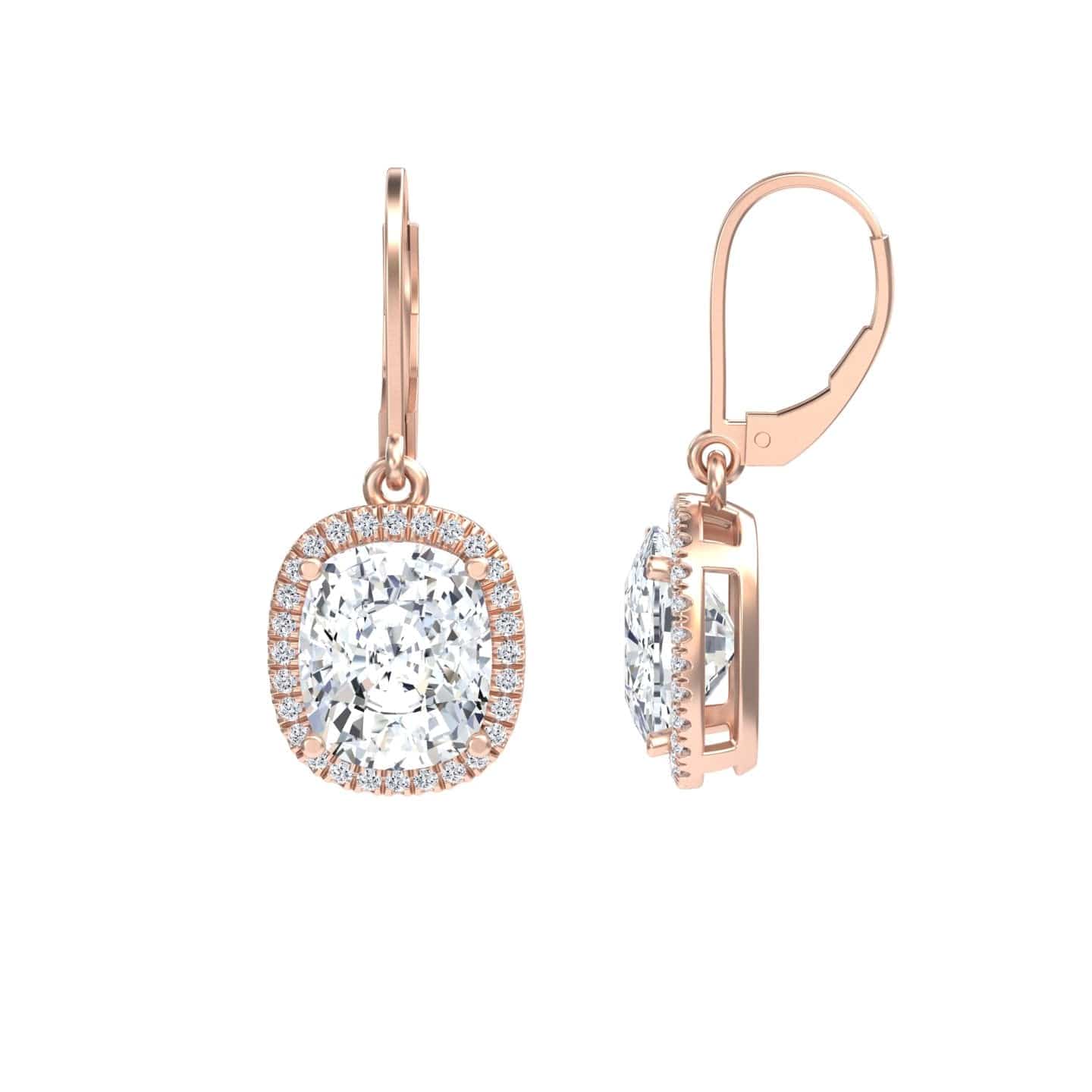 Moissanite & Diamond Dangle Earrings - Shereen