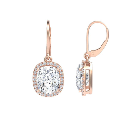 Moissanite & Diamond Dangle Earrings - Shereen