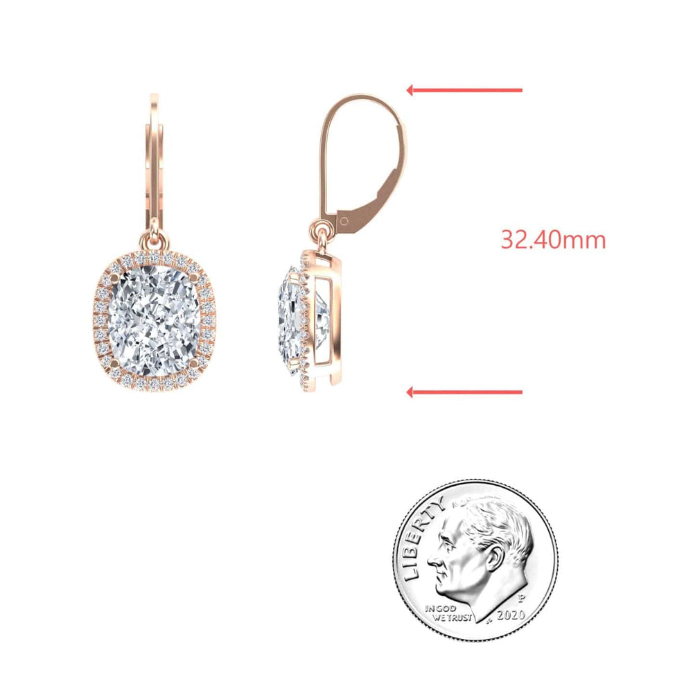 Moissanite & Diamond Dangle Earrings - Shereen