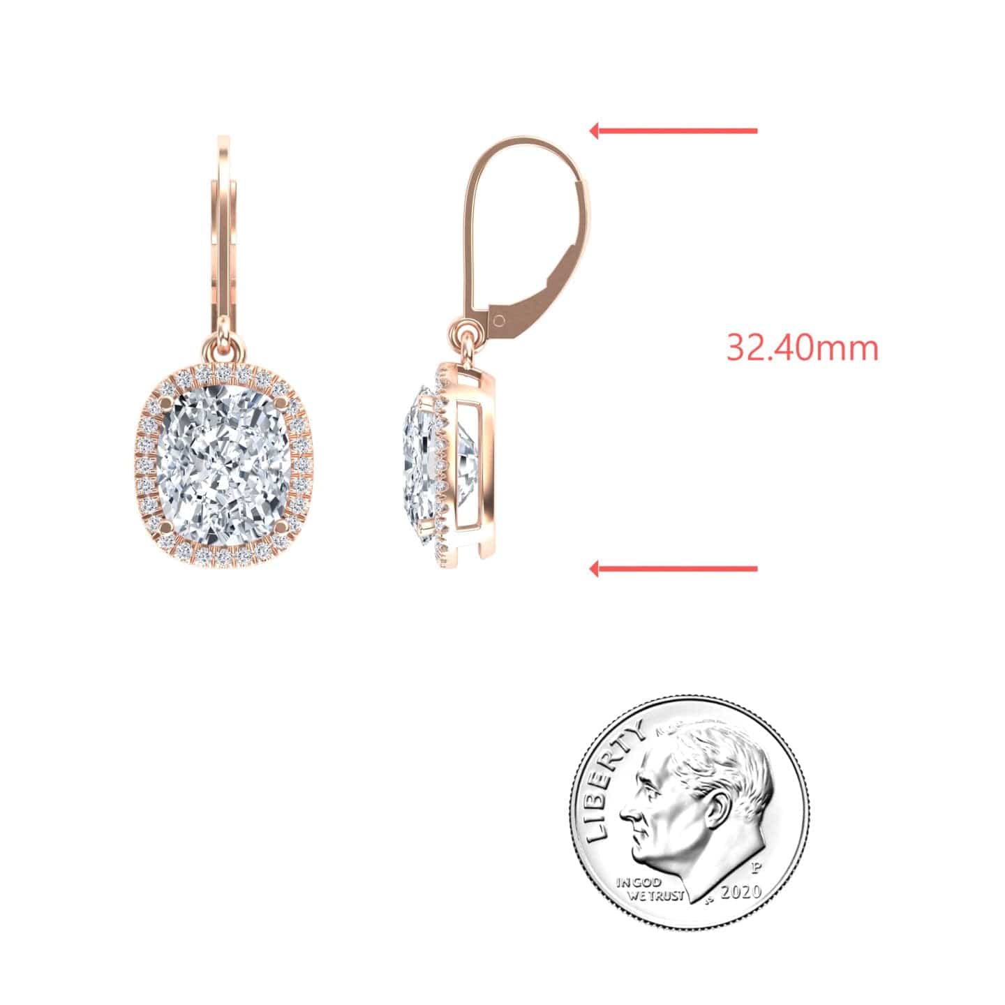 Moissanite & Diamond Dangle Earrings - Shereen
