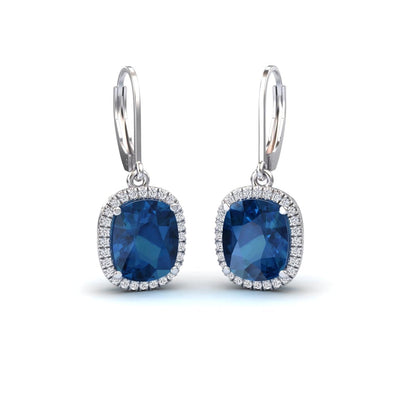 London Blue Topaz & Diamond Dangle Earrings