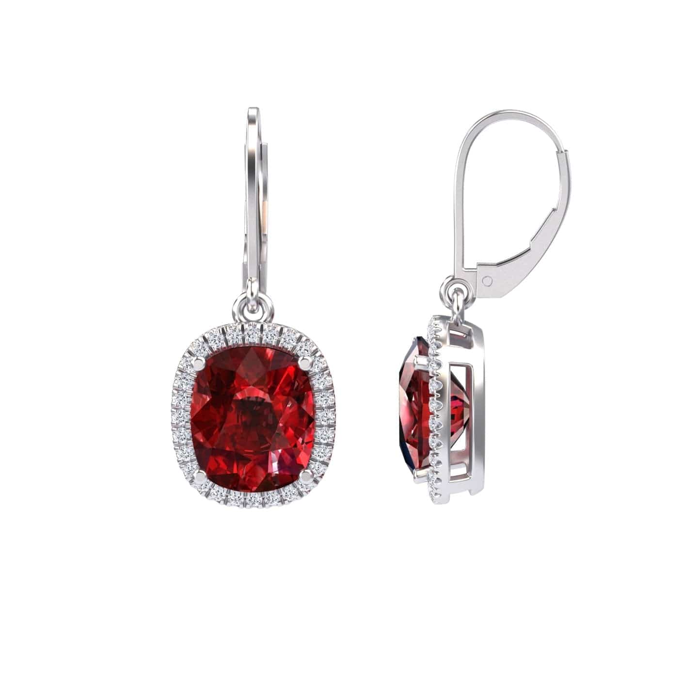Lab Grown Ruby & Diamond Dangle Earrings - Shereen