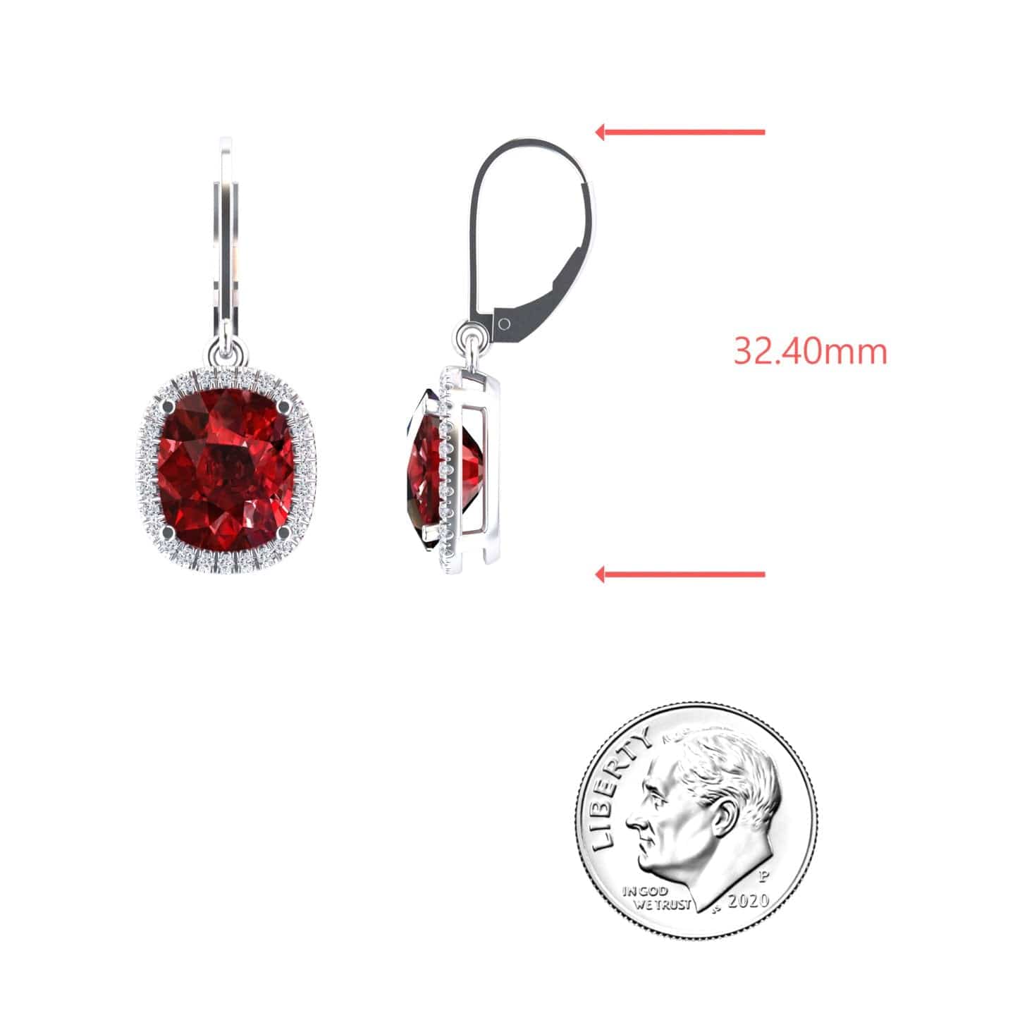 Lab Grown Ruby & Diamond Dangle Earrings - Shereen