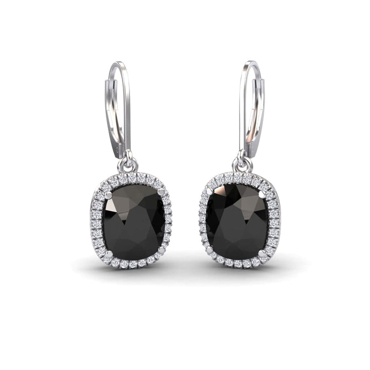 Black Onyx & Diamond Dangle Earrings - Shereen