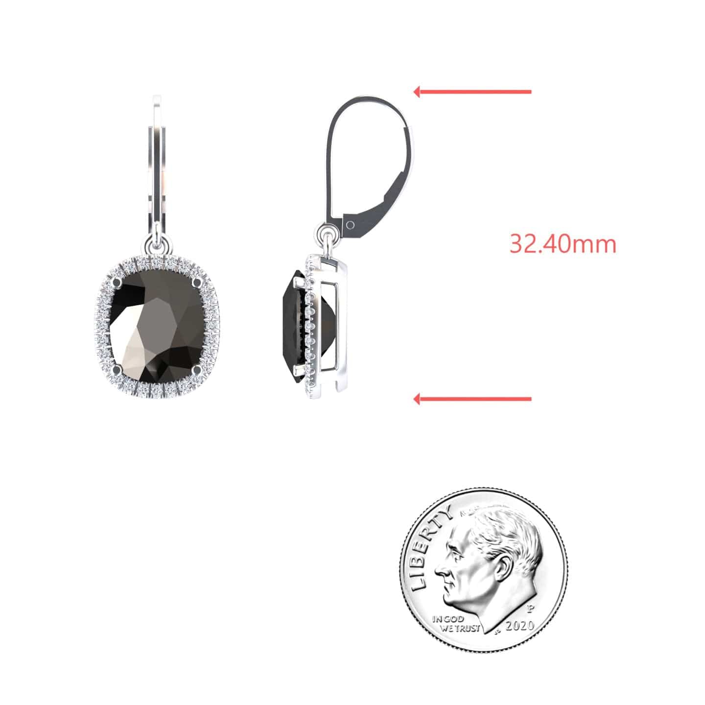 Black Onyx & Diamond Dangle Earrings - Shereen