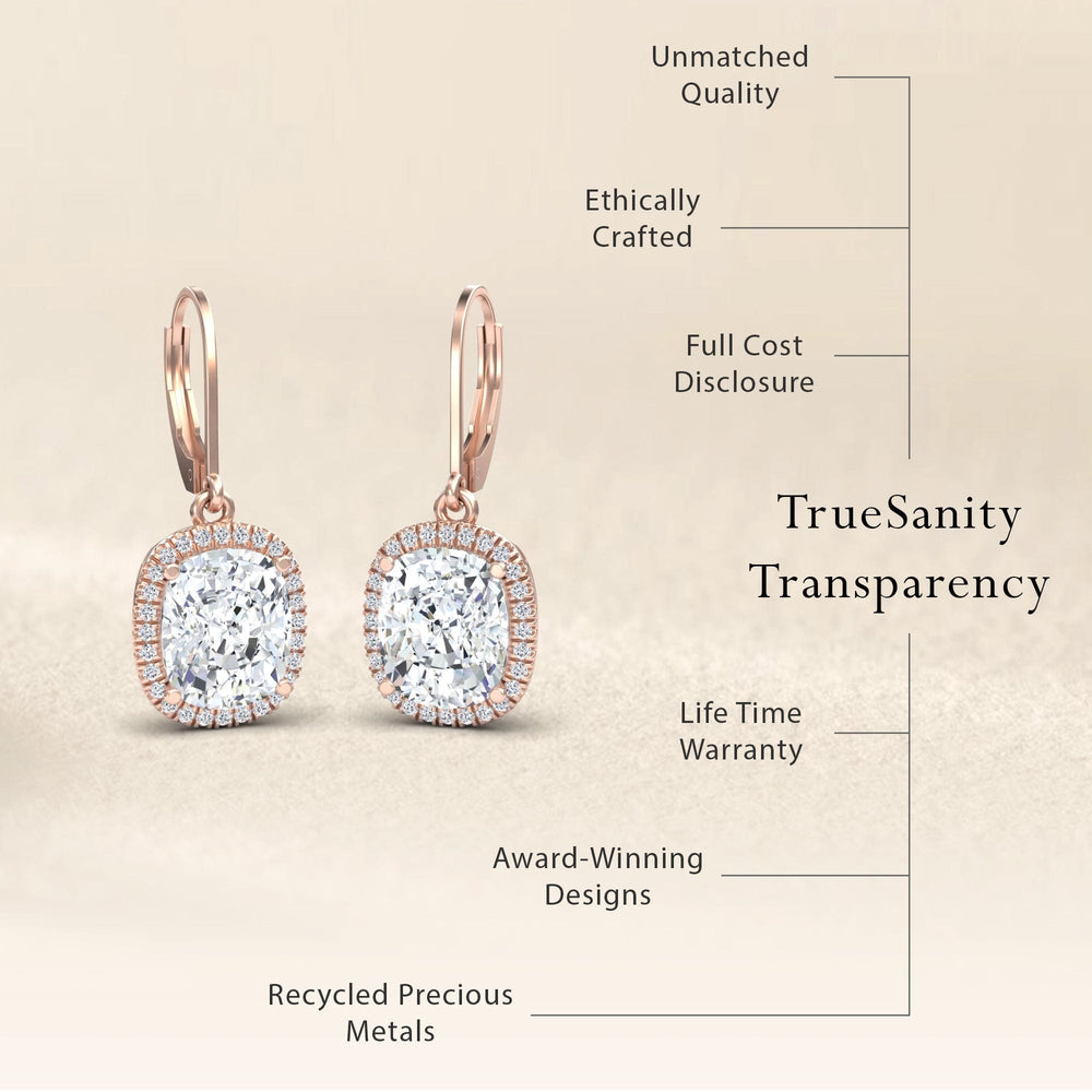 Moissanite & Diamond Dangle Earrings - Shereen