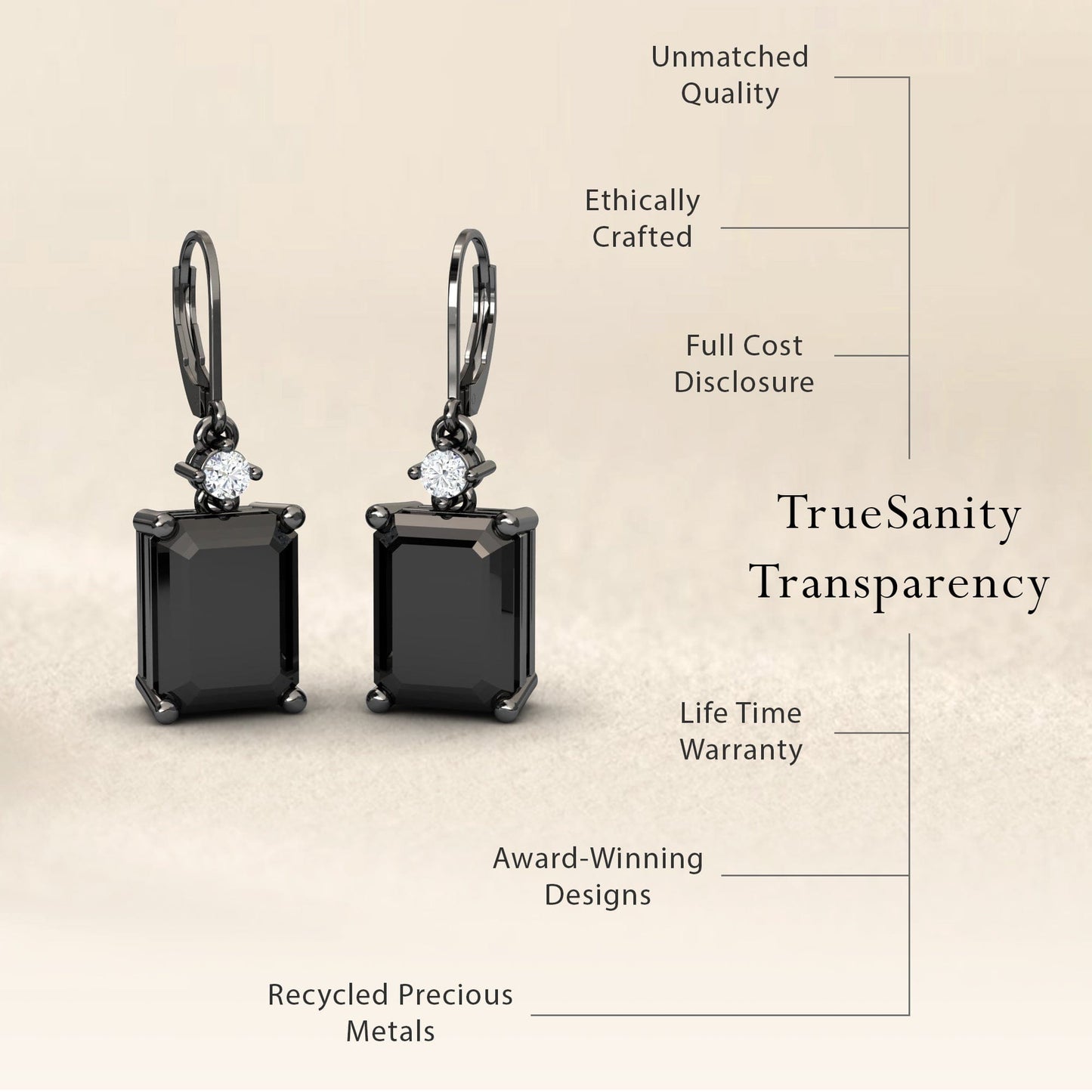 Black Onyx Drop Earrings - Varsha