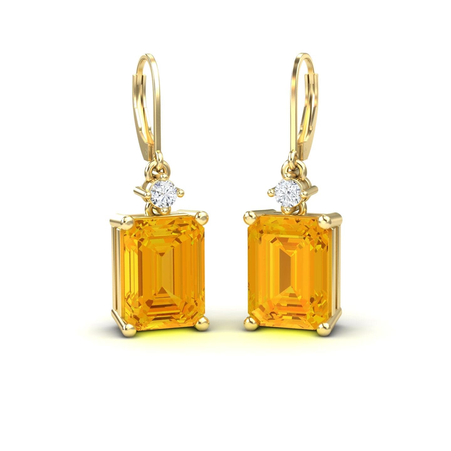 Citrine & Diamond Earrings - Varsha