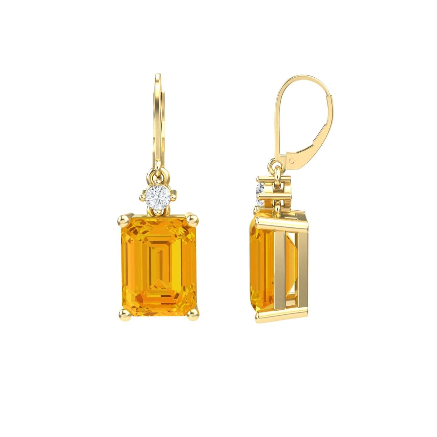Citrine & Diamond Earrings - Varsha