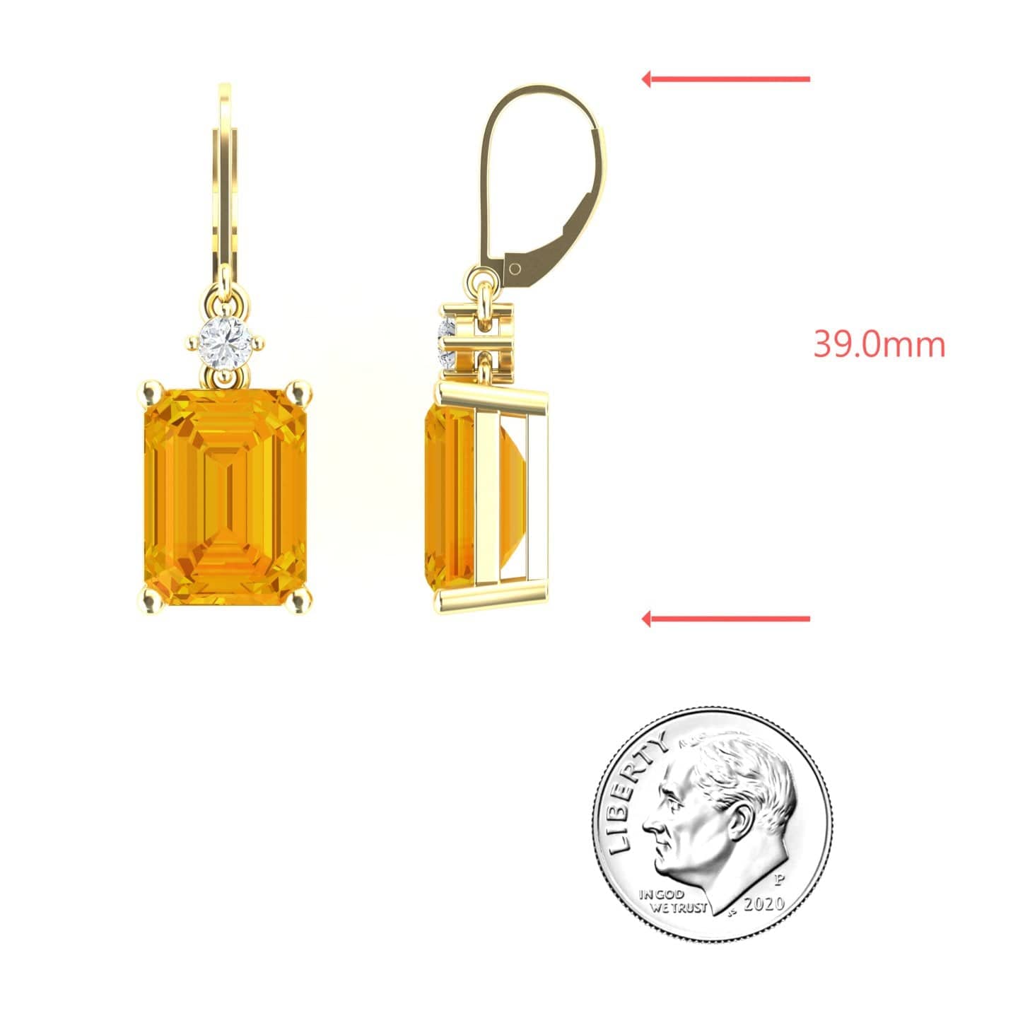 Citrine & Diamond Earrings - Varsha