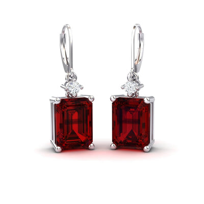 Garnet & Diamond Drop Earrings