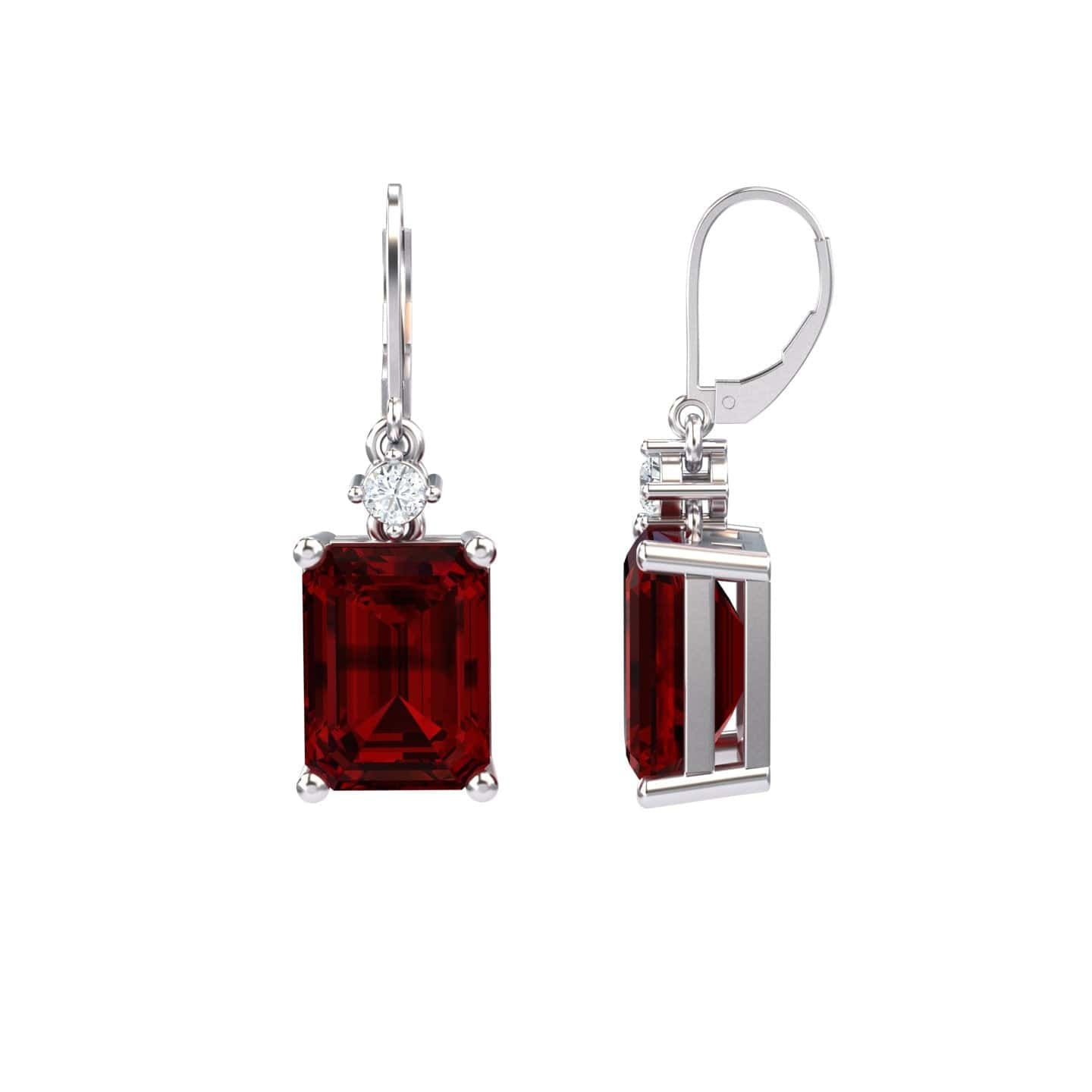 Garnet & Diamond Drop Earrings - Varsha