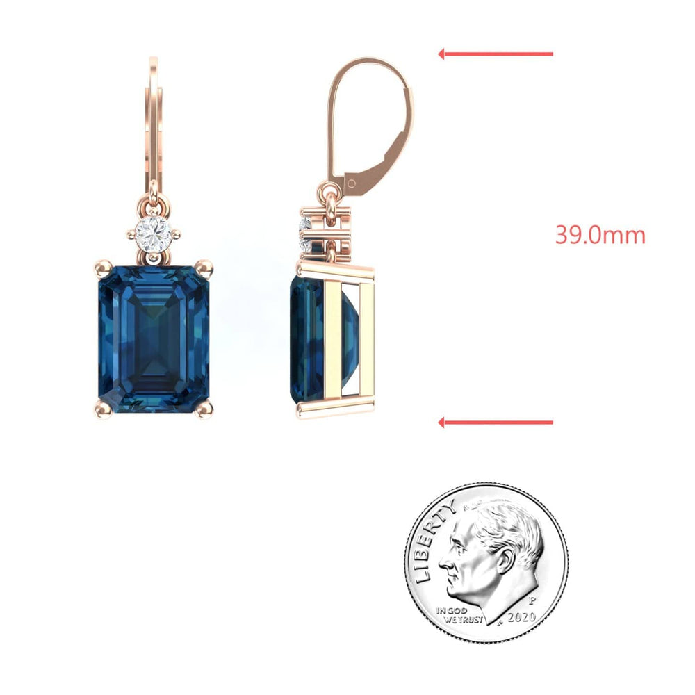 London Blue Topaz & Diamond Drop Earrings - Varsha