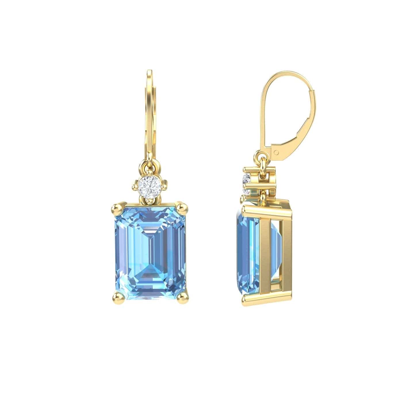 Swiss Blue Topaz & Diamond Drop Earrings - Varsha