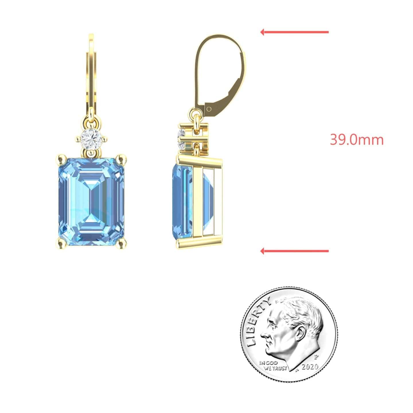 Swiss Blue Topaz & Diamond Drop Earrings - Varsha