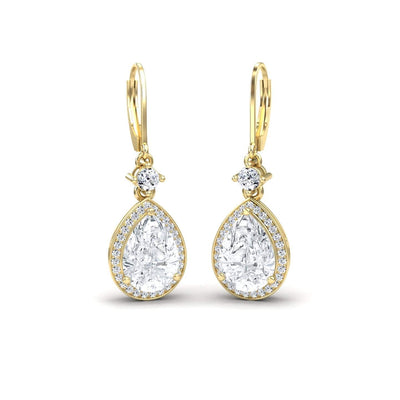 Lab Grown Moissanite & Diamond Halo Earrings
