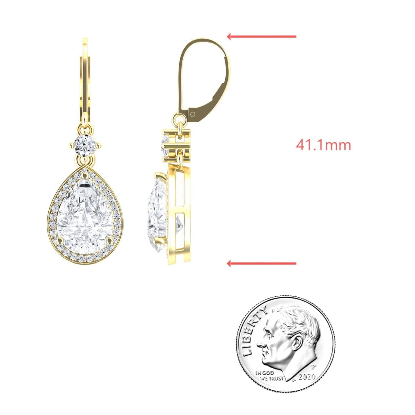 Lab Grown Moissanite & Diamond Halo Earrings - Ana