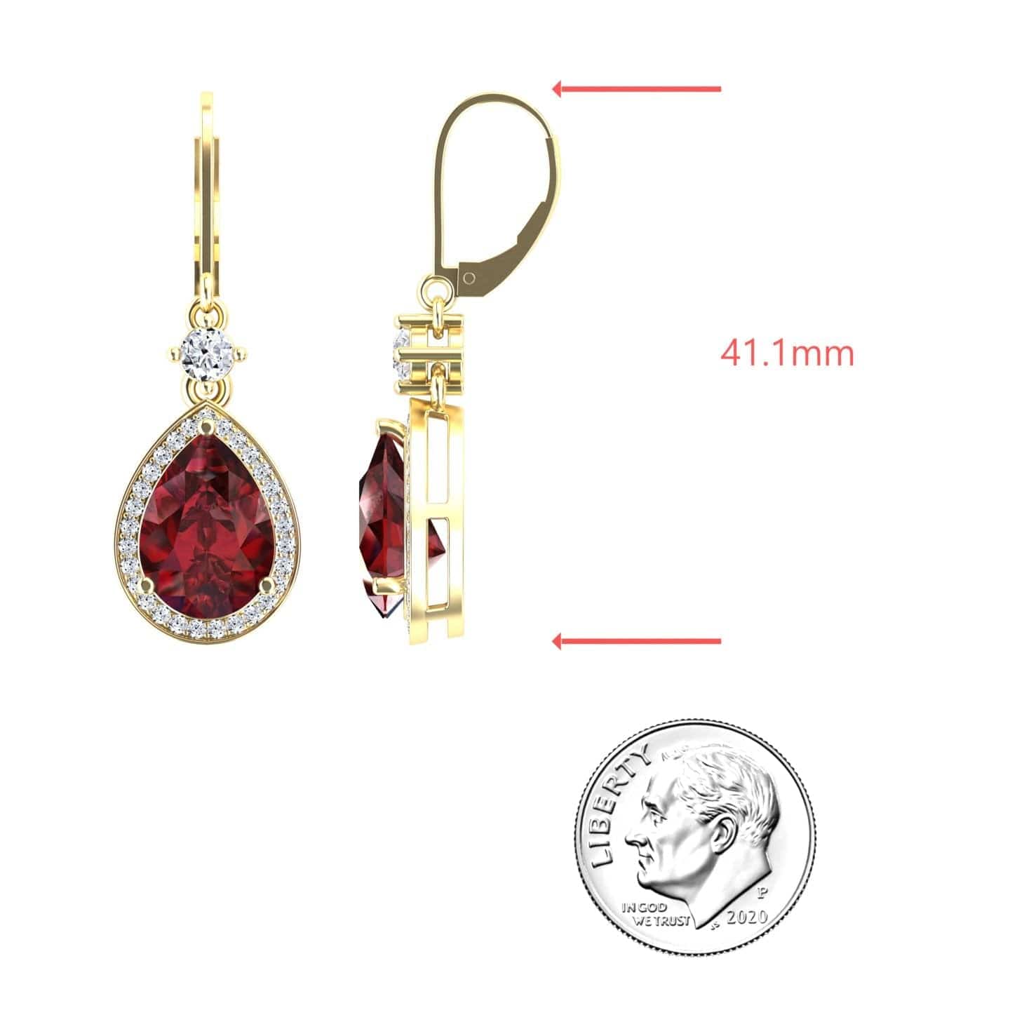 Lab Grown Ruby & Diamond Halo Earring - Ana
