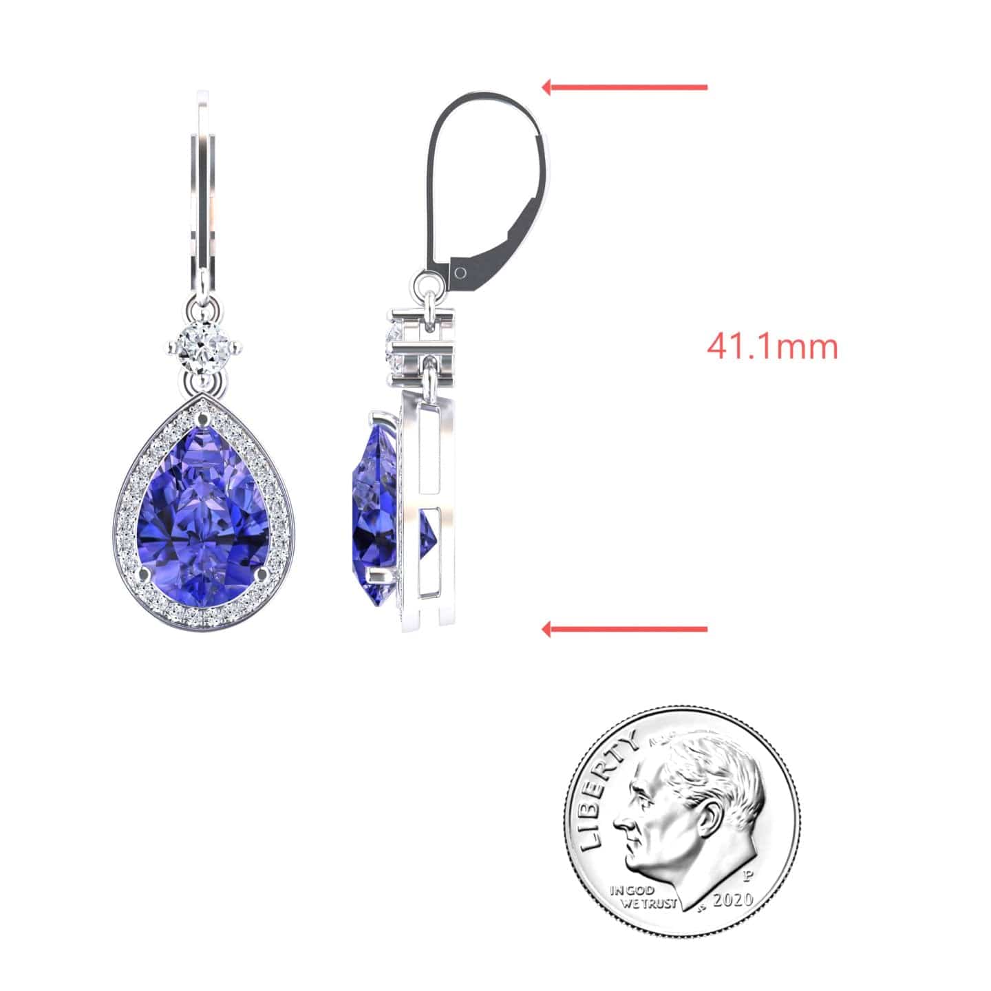 Tanzanite & Diamond Halo Earrings- Ana