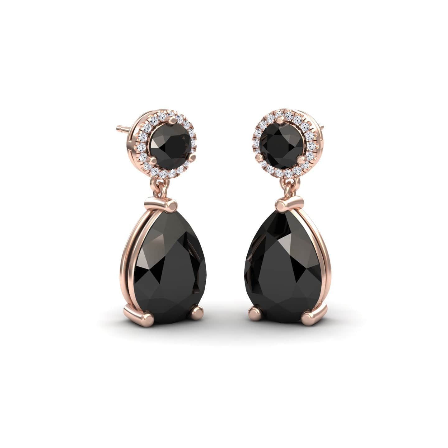 Black & White Diamond Drop Earrings - Celia