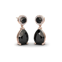 Black & White Diamond Drop Earrings - Celia