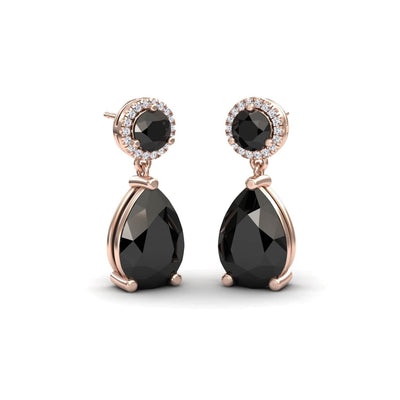 Black & White Diamond Drop Earrings