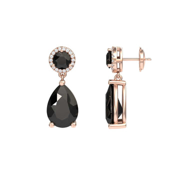 Black & White Diamond Drop Earrings - Celia