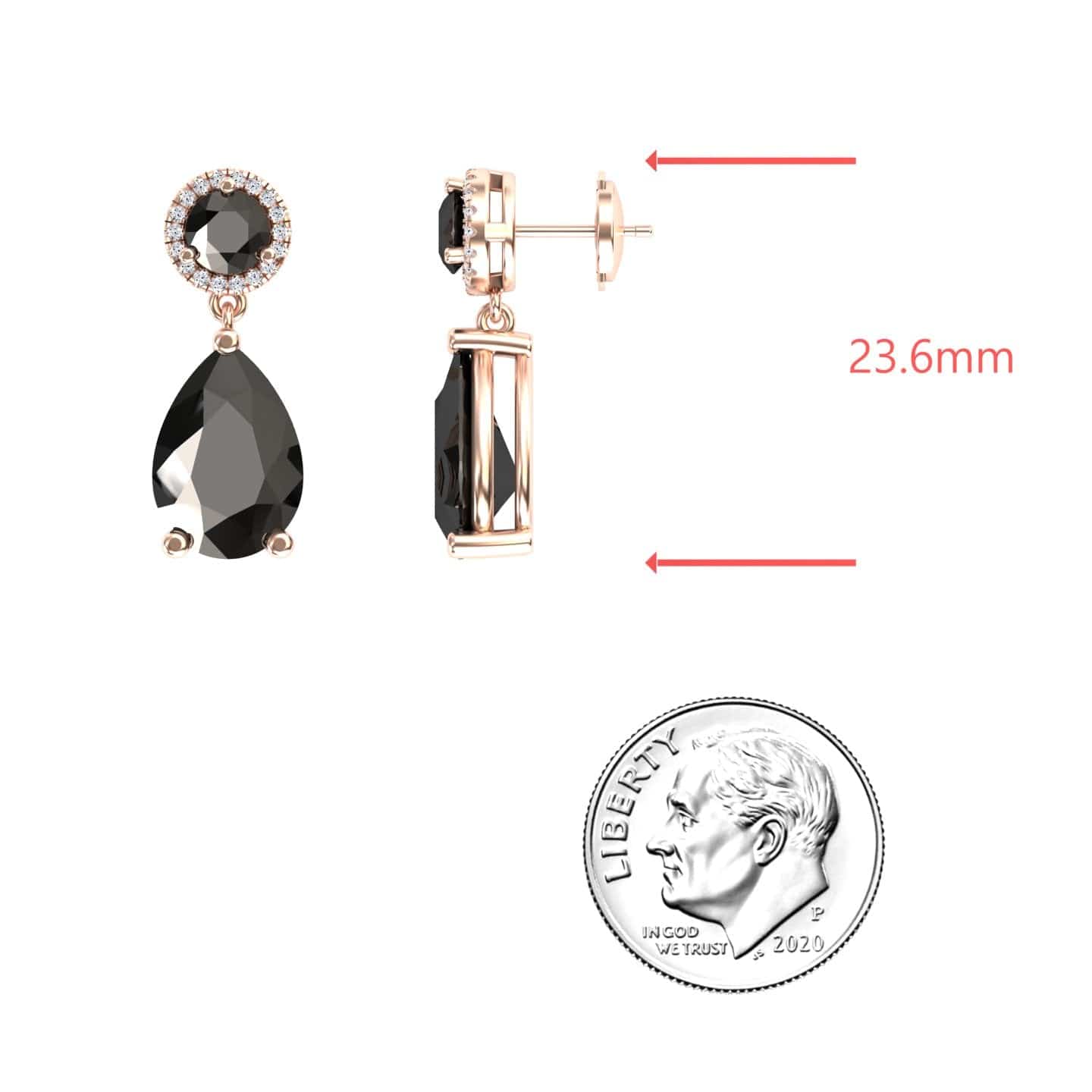 Black & White Diamond Drop Earrings - Celia