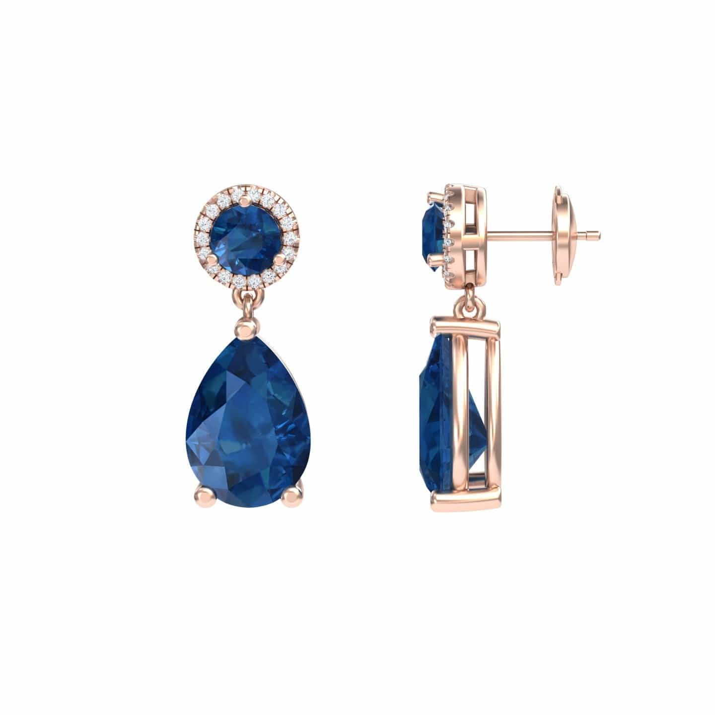 London Blue Topaz & Diamond Drop Earrings - Celia