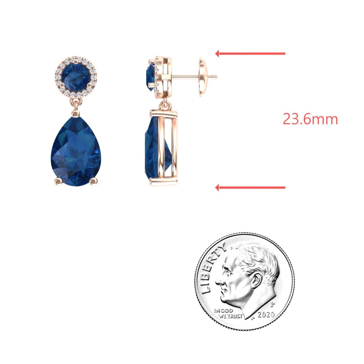 London Blue Topaz & Diamond Drop Earrings - Celia