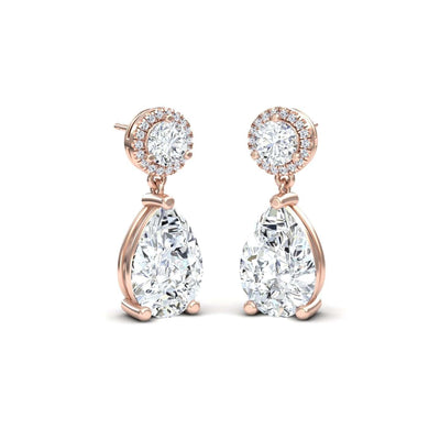 Moissanite & Diamond Drop Earrings