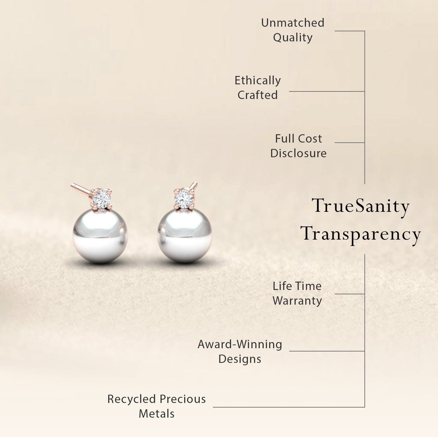 White Akoya Pearl & Diamond Stud Earrings - Daisy