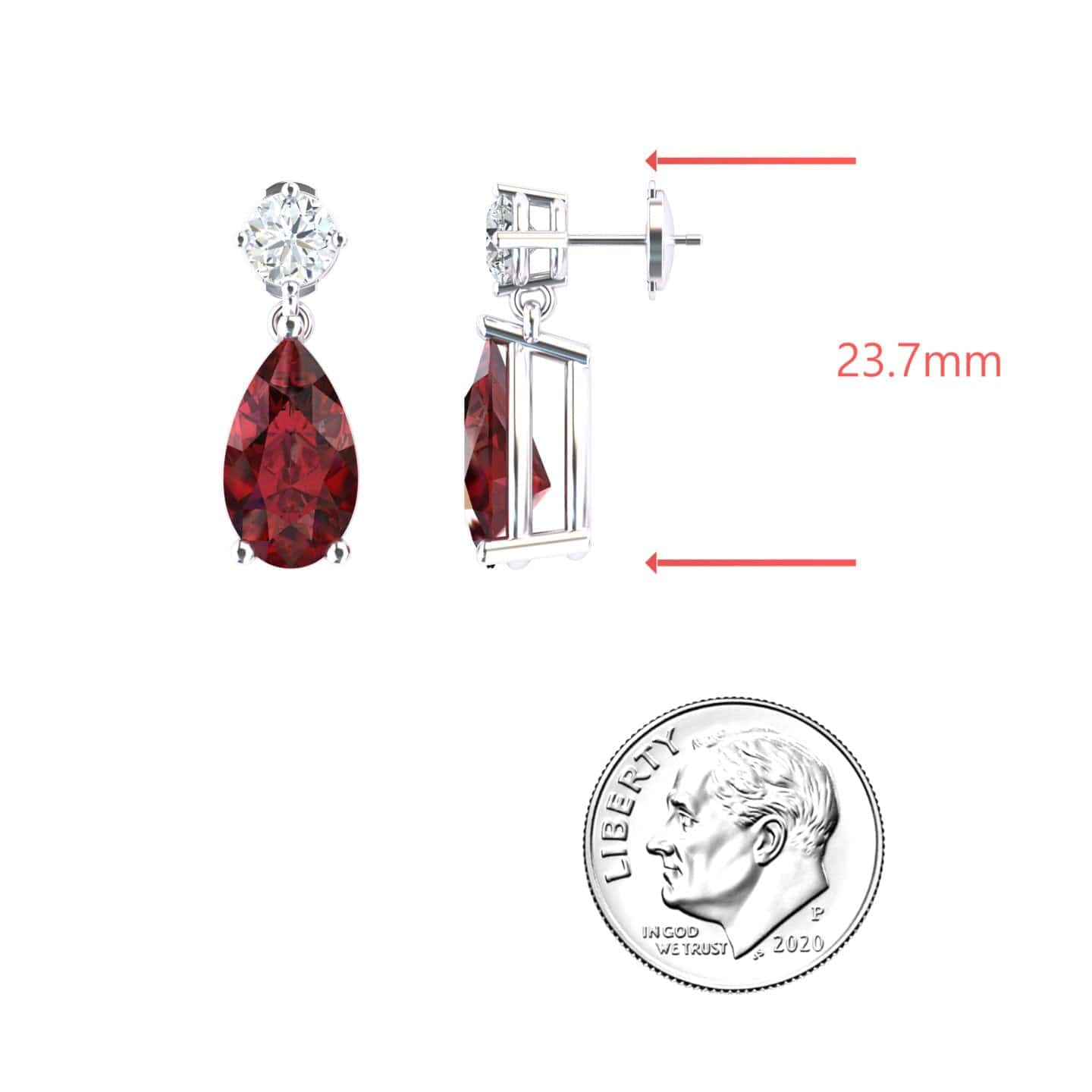 Lab Grown Ruby & Diamond Drop Earrings - Emma