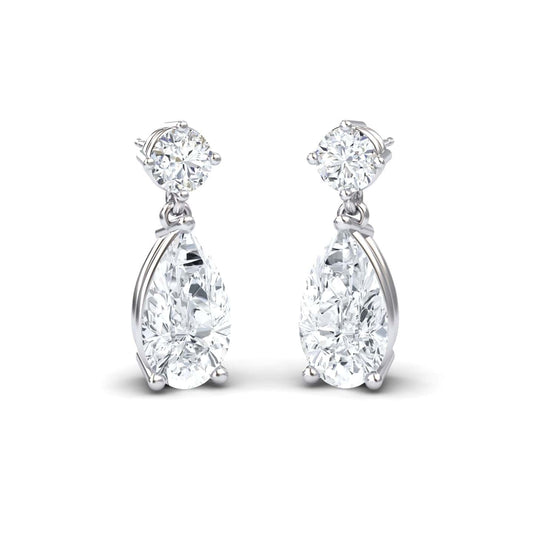 Lab Grown Diamond & Diamond Drop Earrings - Emma