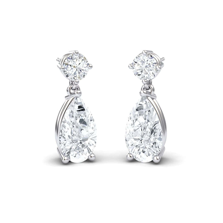 Lab Grown Diamond & Diamond Drop Earrings - Emma