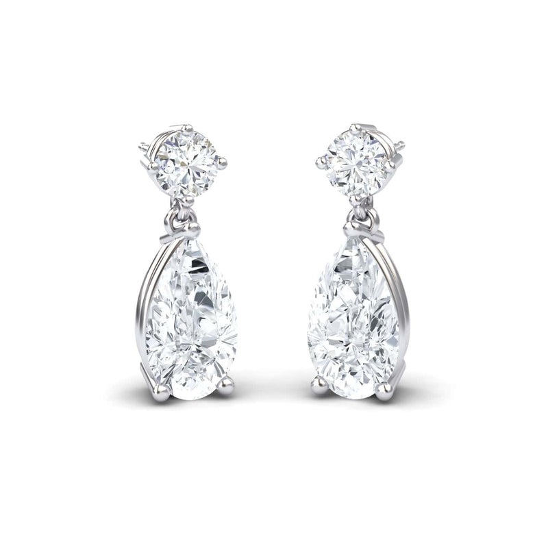 Lab Grown Diamond & Diamond Drop Earrings - Emma