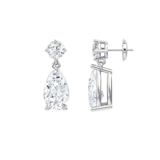 Lab Grown Diamond & Diamond Drop Earrings - Emma