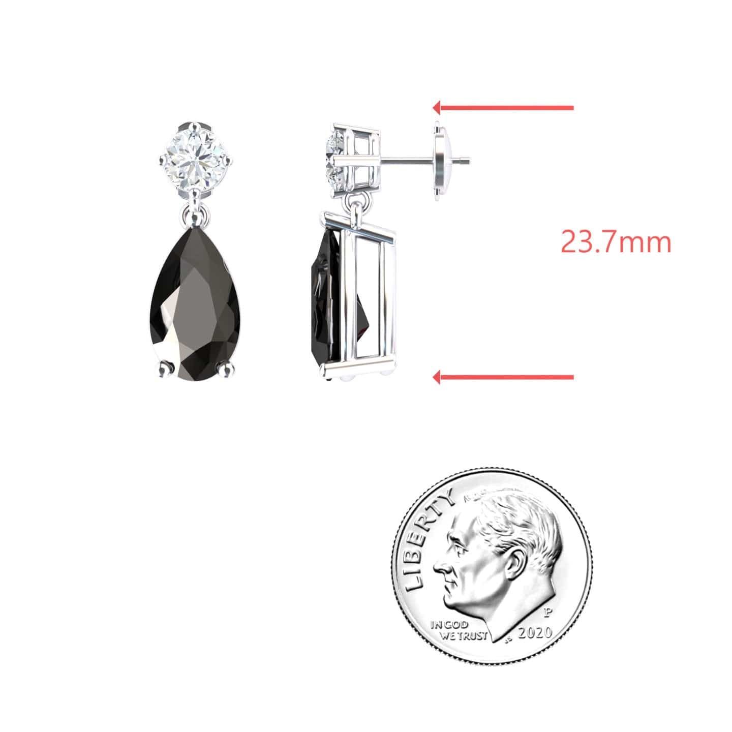 Black Onyx & Diamond Drop Earrings - Emma