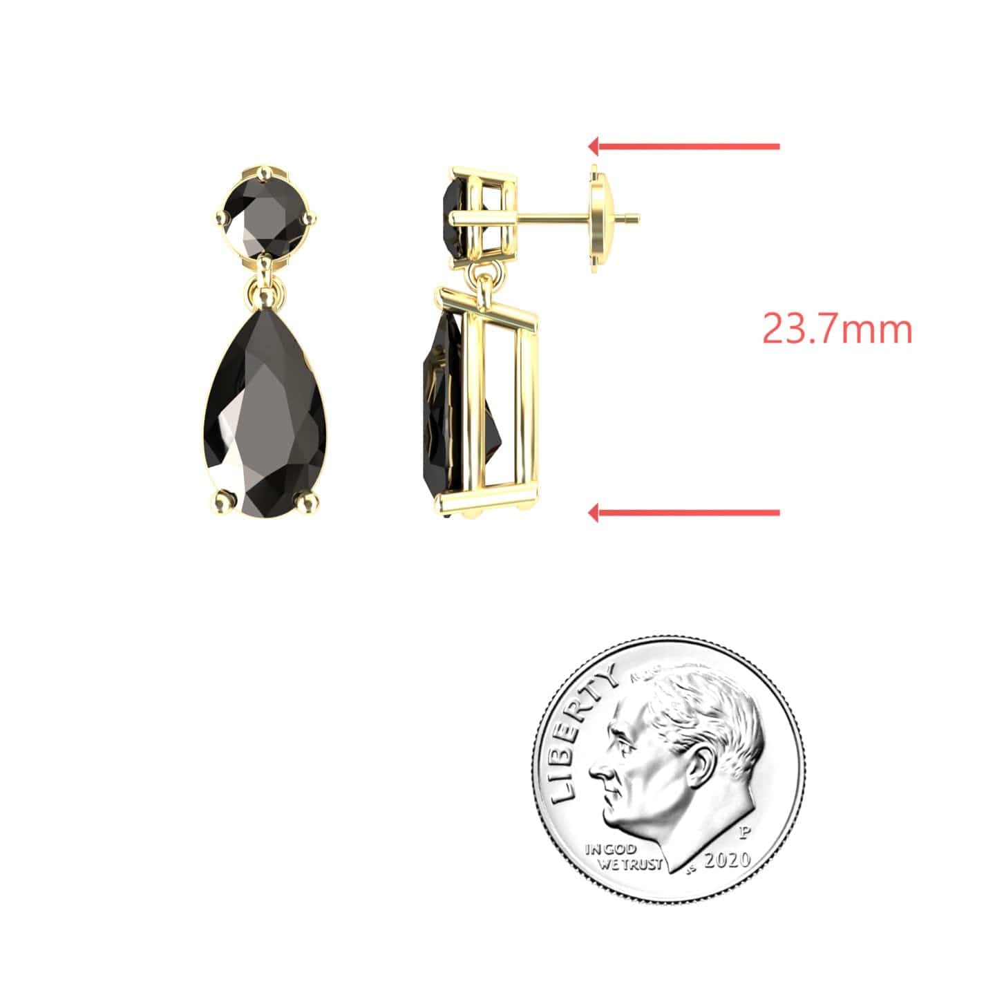 Black Onyx Drop Earrings - Emma