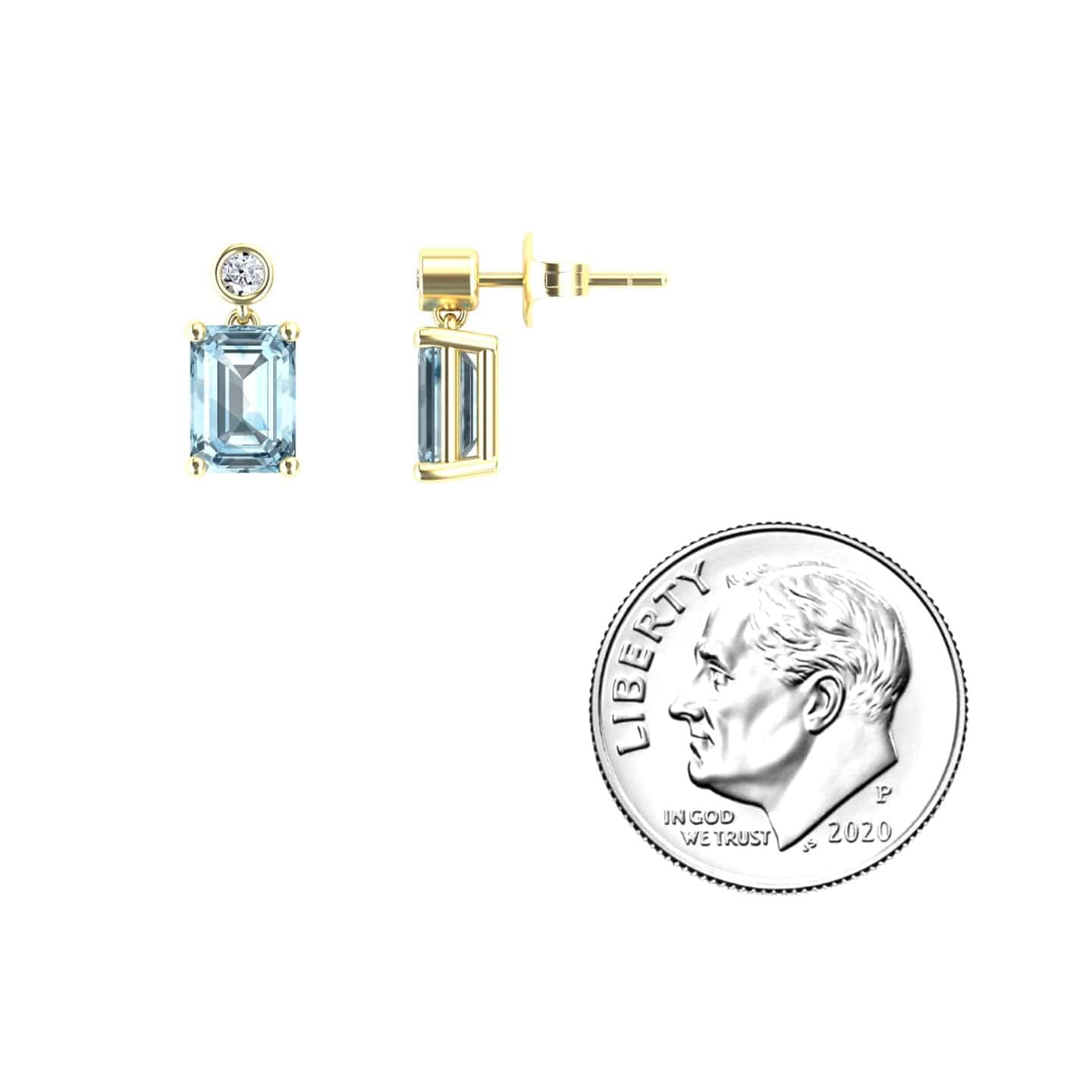 Aquamarine & White Diamond Drop Earrings - Gracia