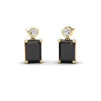 Black & White Diamond Drop Earrings - Gracia
