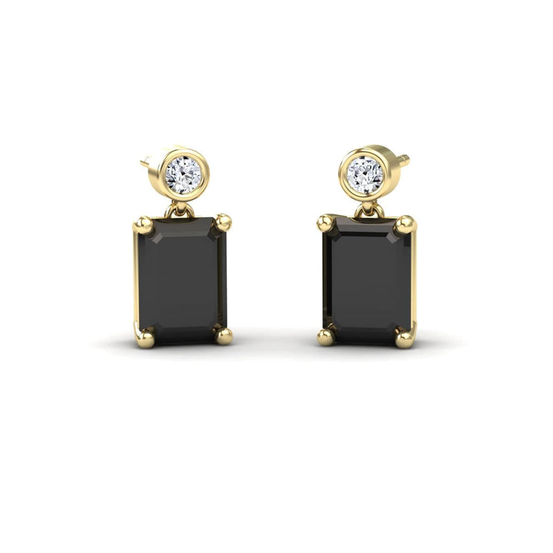Black & White Diamond Drop Earrings - Gracia