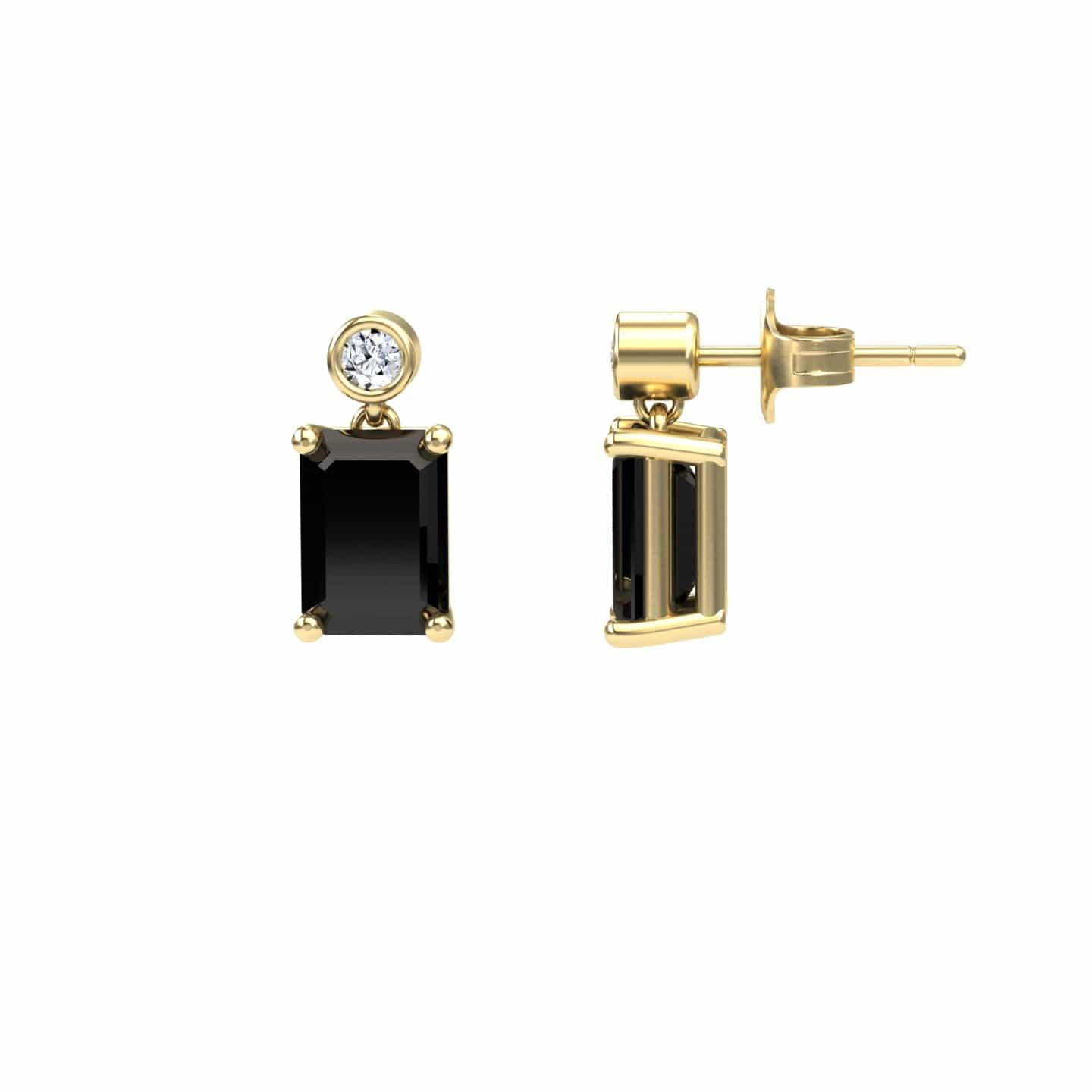 Black & White Diamond Drop Earrings - Gracia