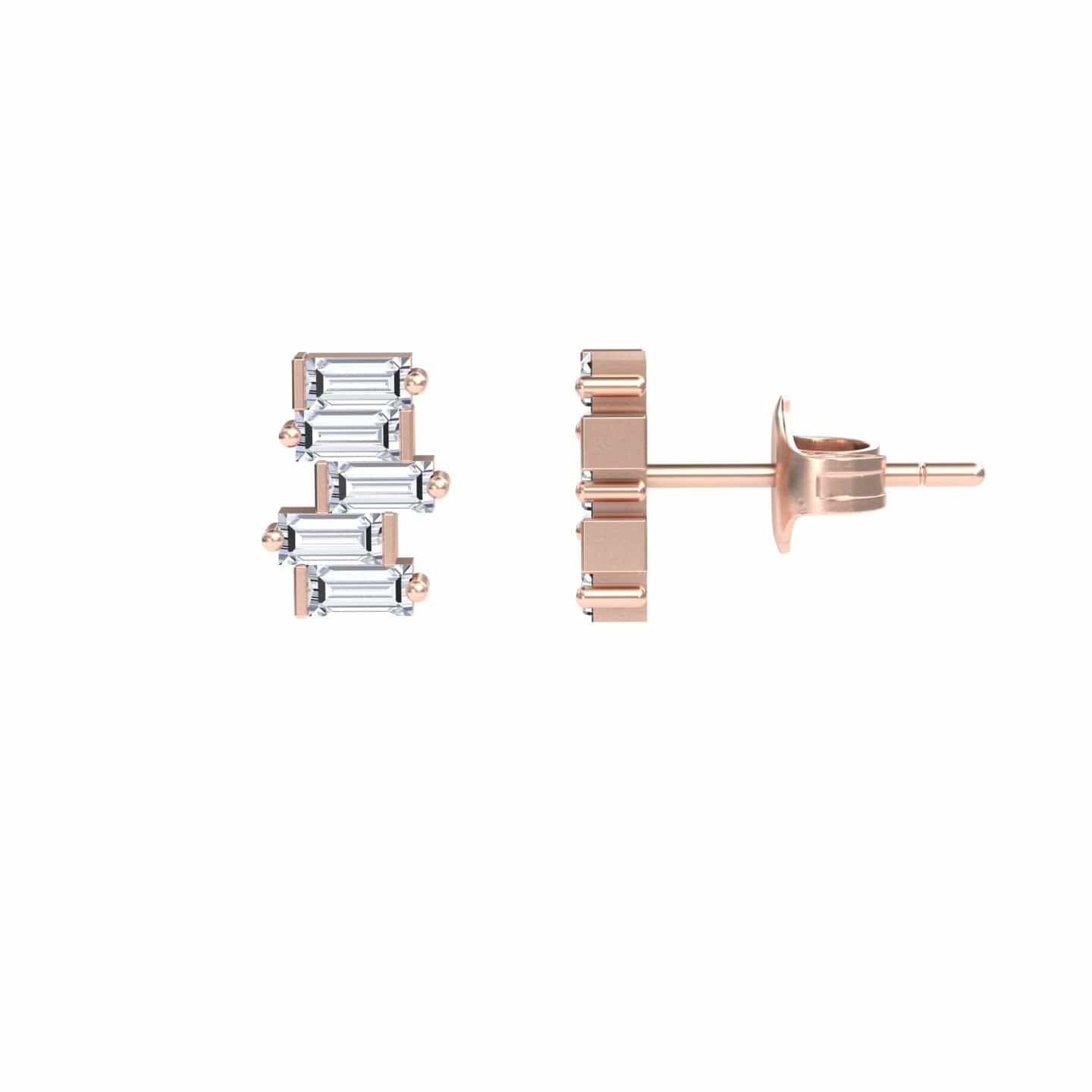 White Diamond Fashion Stud Earrings - Hema