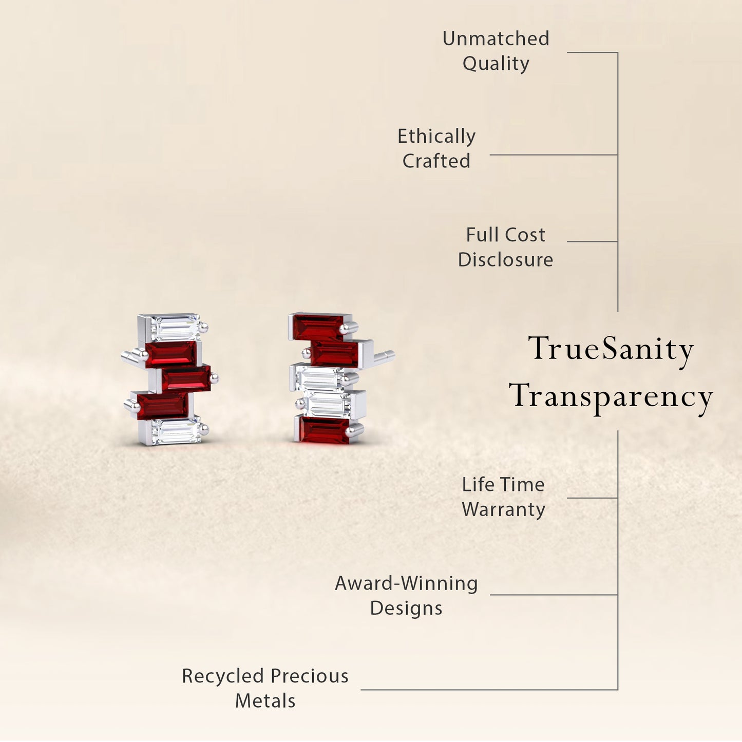 Ruby & Diamond Fashion Stud Earrings - Hema