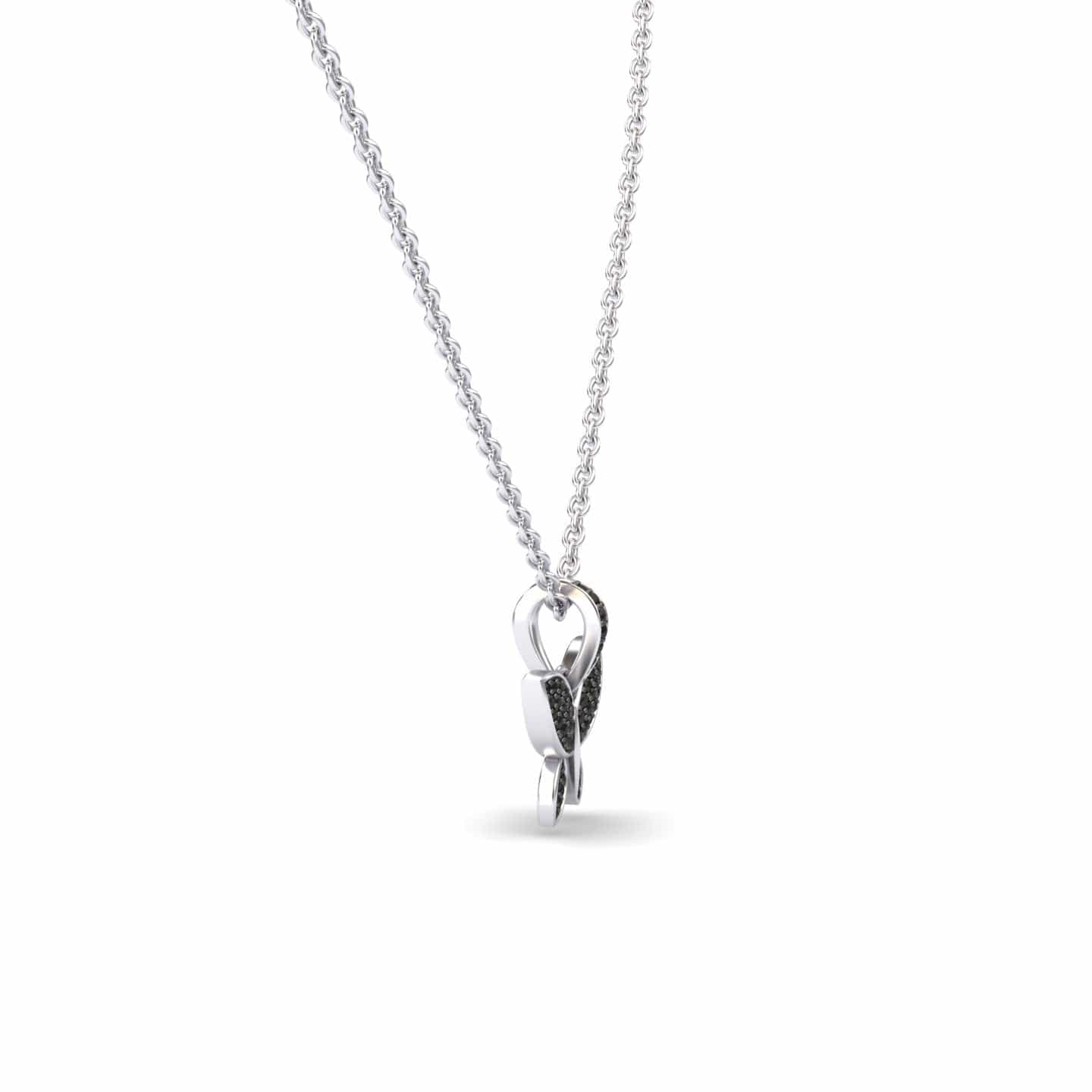 Black Diamond Pave Butterfly Necklace - Charlotte